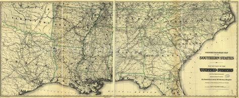 1883 Map Coltons Railroad Map Of Part Of The United States South Of