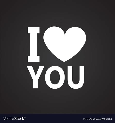 I Love You On Black Background Royalty Free Vector Image