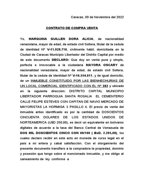 Contrato Compra Venta Pdf