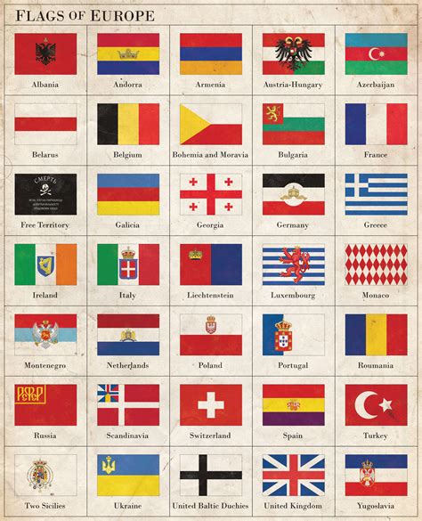 Printable European Countries Flags Europe Countries Europe Country