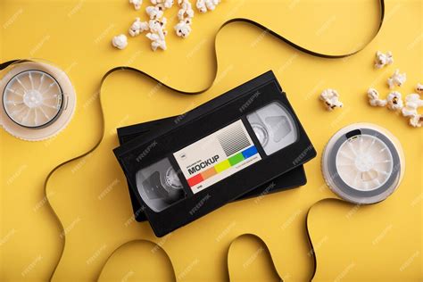 premium psd vintage vhs cassette with magnetic tape
