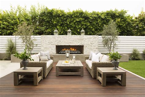 Vertical White Fence Outdoor Fireplace In The Wall Clean