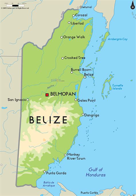 Road Map Of Belize And Belize Road Maps Map Of Belize South America