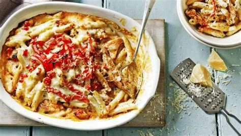 It's a fast weeknight meal, but the fresh mushrooms and sherry make it special enough for a weekend dinner party. Chicken pasta bake (Saturday night pasta) - Saturday ...
