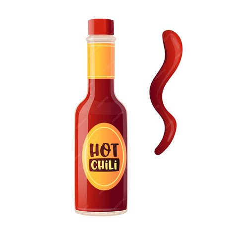 Premium Vector Realistic Bottle Hot Chili Pepper Sauce With Label