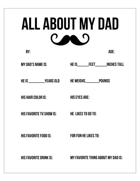 All About My Dad And Grandpa Free Printable Free Pretty