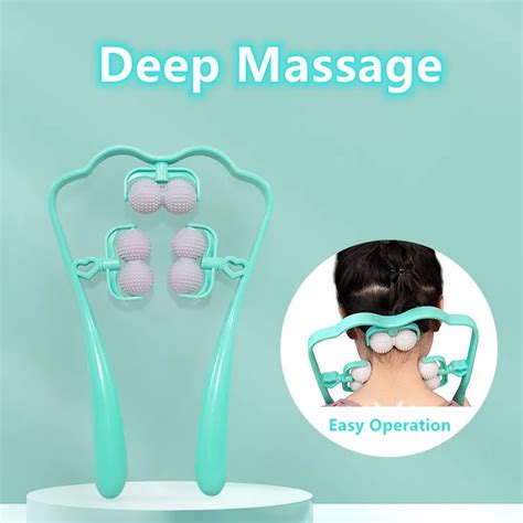 Hot Selling Portable Six Wheels Cervical Spine Massager Manual Roller Neck Massager Buy