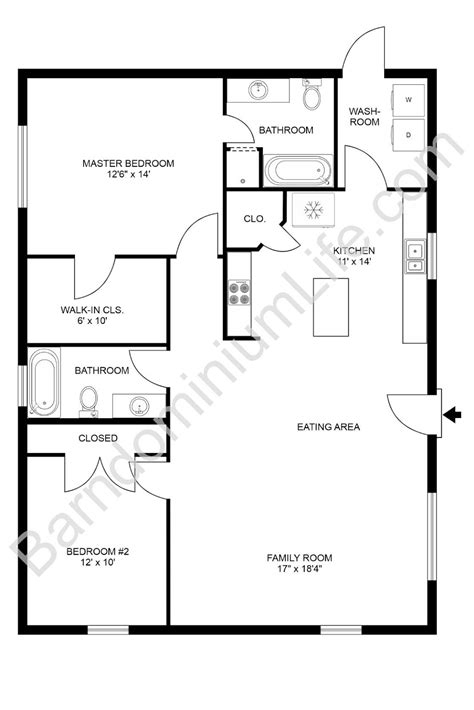 Barndominium Floor Plans Bedroom Floorplans Click