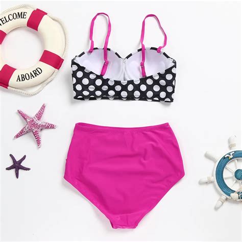 buy summer women sexy vintage dot bikinis push up padded bathing suits retro