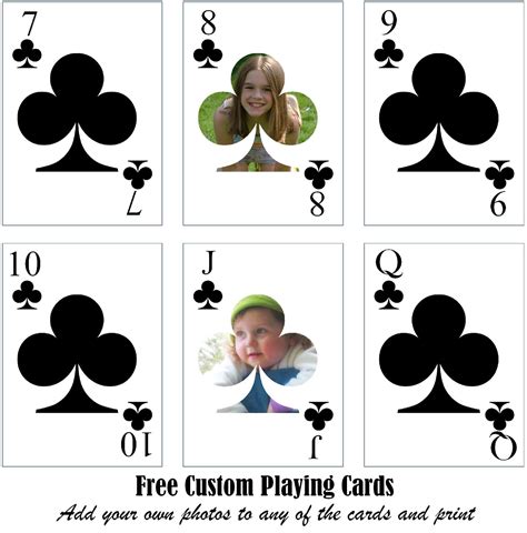 Free Printable Custom Playing Cards Add Your Photo And