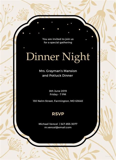 50 Printable Dinner Invitation Templates Psd Ai Free And Premium