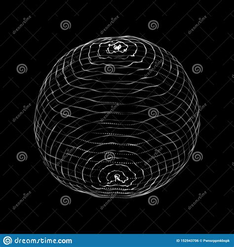 Abstract 3d Sphere Made Of Points Futuristic Technology Style Sphere