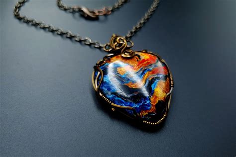 Modern style clay pendant necklaces with 24 black hemp cord string. Polymer clay Pendant #6 by SweetyBijou (Ludmila Bakulina)