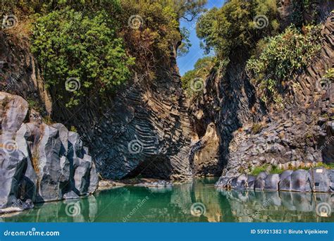 Alcantara Gorge Stock Photo Image Of Turquoise Valley 55921382