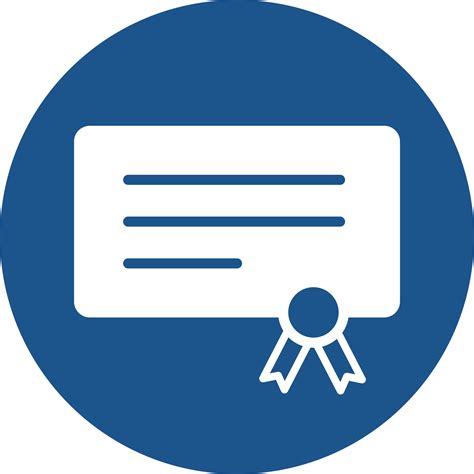 Certificate Icons Design In Blue Circle 14179558 Png