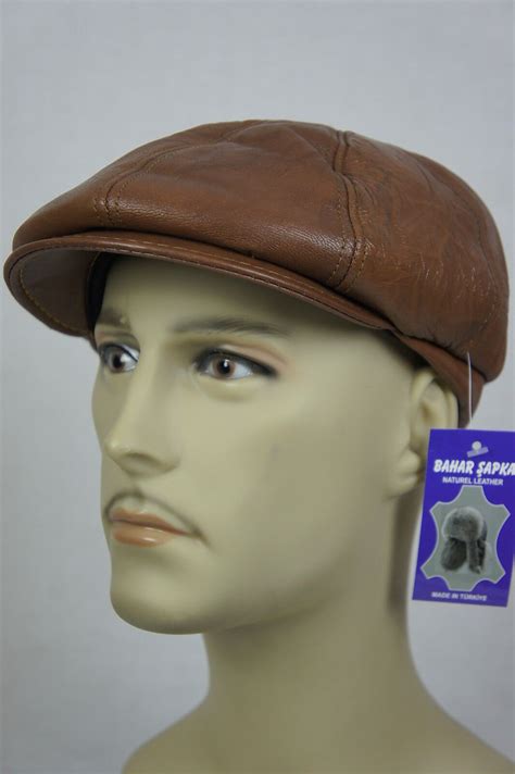 New 100 Real Leather Gatsby Cap Mens Newsboy Ivy Hat Golf Driving Flat