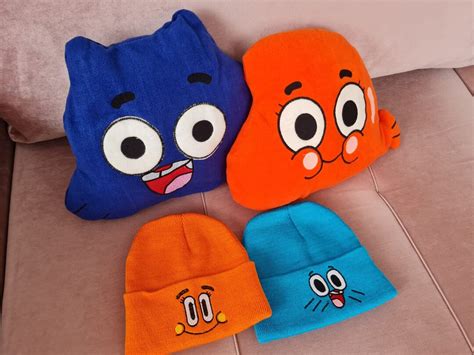 Gumball And Darwin Pillow And Beanie Cartoon Pillo Gumball Etsy