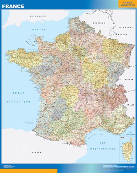 Wall Map Of France Political Largest Wall Maps Of The World