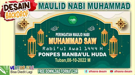 Free 3 Desain Banner Spanduk Maulid Nabi Muhammad Saw 1443 H Free