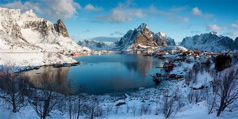 Snow Snowy Mountain Clouds Winter Trees Fall House Lake Sunrise