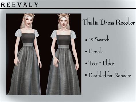 Thalia Dress Recolor By Reevaly At Tsr Sims 4 Updates