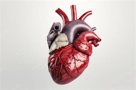 인간의 심장 고립 된 생성 Ai의 인간의 심장 해부학 프리미엄 사진