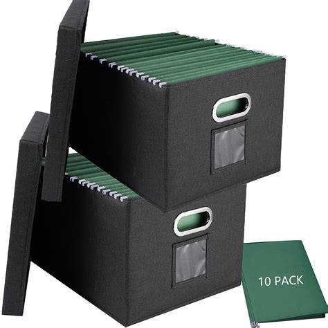 Buy File Organizer Box 2 Pack File Boxes For Hanging Files With Lid