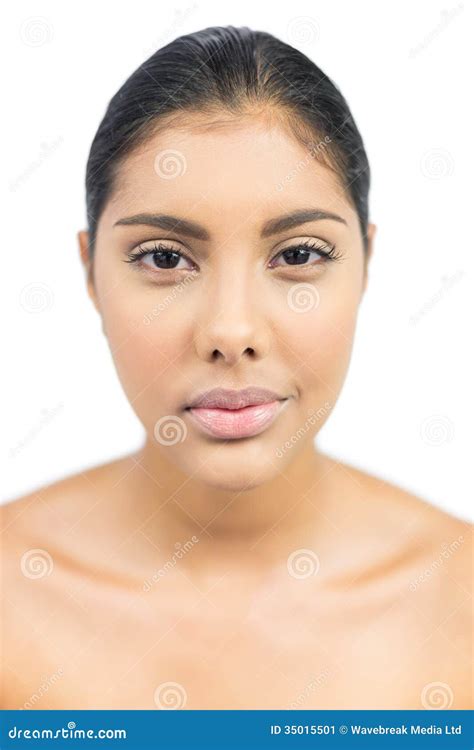 Calm Nude Brunette Looking At Camera Stock Image Image Of Attractive