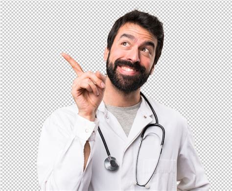 Premium Psd Young Doctor Thinking