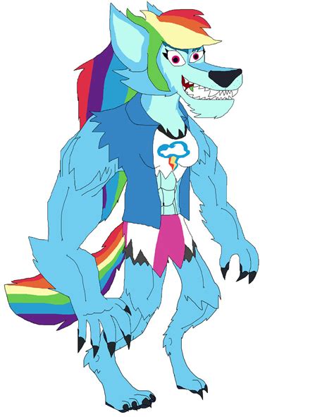 Werewolf Rainbow Dash By Perithefox10 On Deviantart