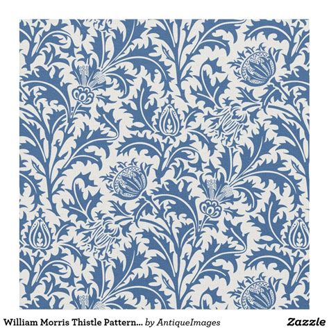 William Morris Thistle Pattern Blue And White Fabric In 2020 William