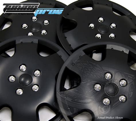 16 Inch Snap On Matte Black Hubcap Wheel Cover Rim Covers 4pc 16