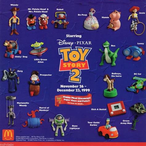 1999 Mcdonalds Toy Story Meal Toys I Had Woody Bo Peep Little Green Alien Rex Zurg Barrel