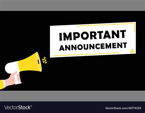 Important Announcement Poster With Hand Holding Vector Image