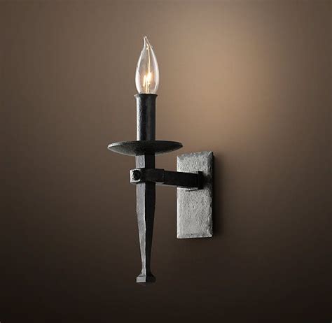 Circa 1920 Spanish Torch Sconce Sconces Iron Candle Sconce Iron