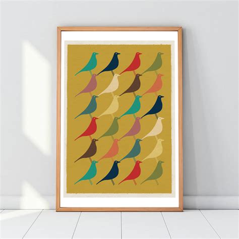 Mid Century Modern Eames Bird Geometric Art Print By Magik Moments