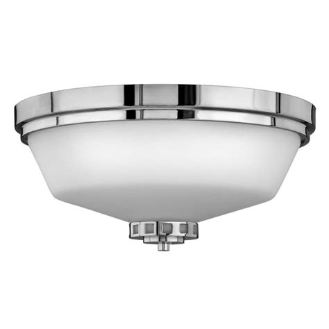 Art Deco Inspired Classic Flush Bathroom Ceiling Light In Chrome