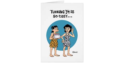 Turning 34 Birthday Card Zazzle