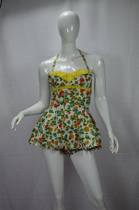 The Best 1950s Floral Playsuit Swimsuit Kittiwake Made In England