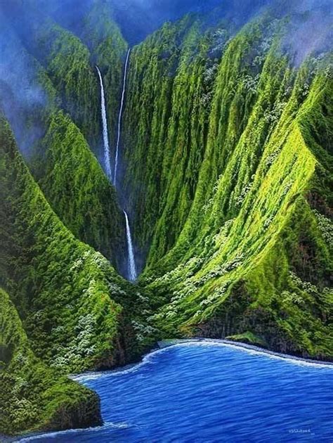 Beautiful Waterfalls Hawaii Water And Beaches Pinterest