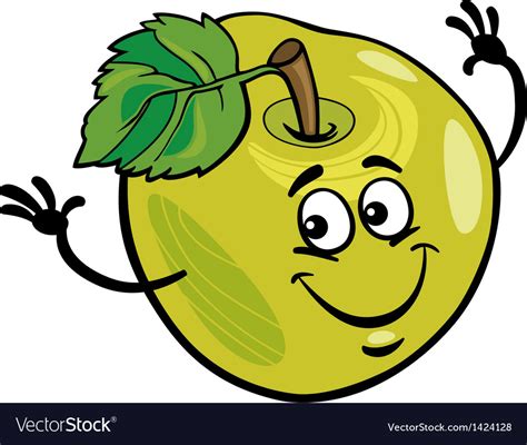 Funny Apple Fruit Cartoon Royalty Free Vector Image