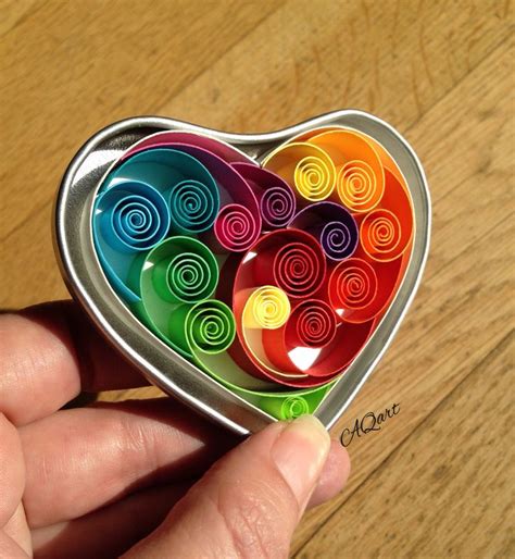 Quilled Rainbow Heart Magnet Paper Quilling Quilling Designs Quilling