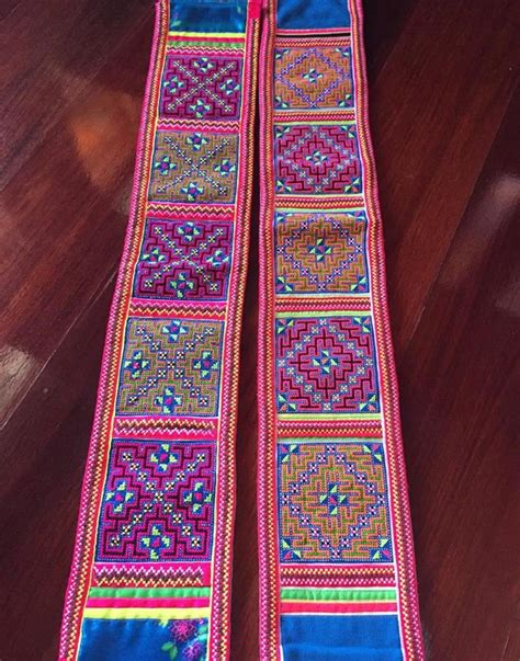 PAIR VINTAGE Hmong Textile Hand Stitch Embroidery Hmong | Etsy | Hmong ...