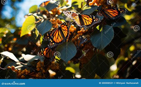 Millions Of Monarch Butterflies Danaus Plexippus Cover Every Inch Of A