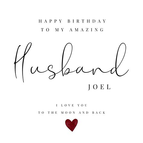 Happy Birthday Husband Card Birthday Card For Husband Etsy