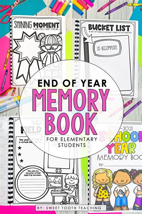 End Of Year Memory Book And Scrapbook For Elementary Grades Student