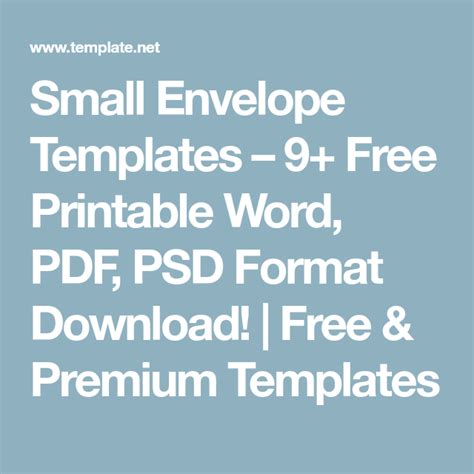 Small Envelope Templates 9 Free Printable Word Pdf Psd Format