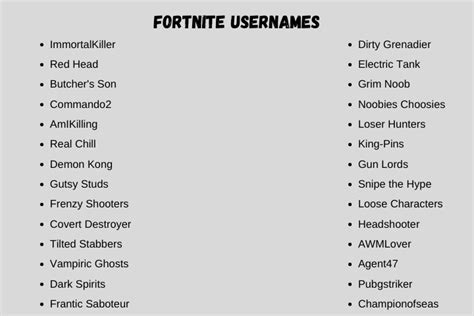 Catchy And Cool Fortnite Usernames
