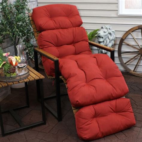 Sunnydaze Indooroutdoor Olefin Tufted Chaise Lounge Chair Cushions