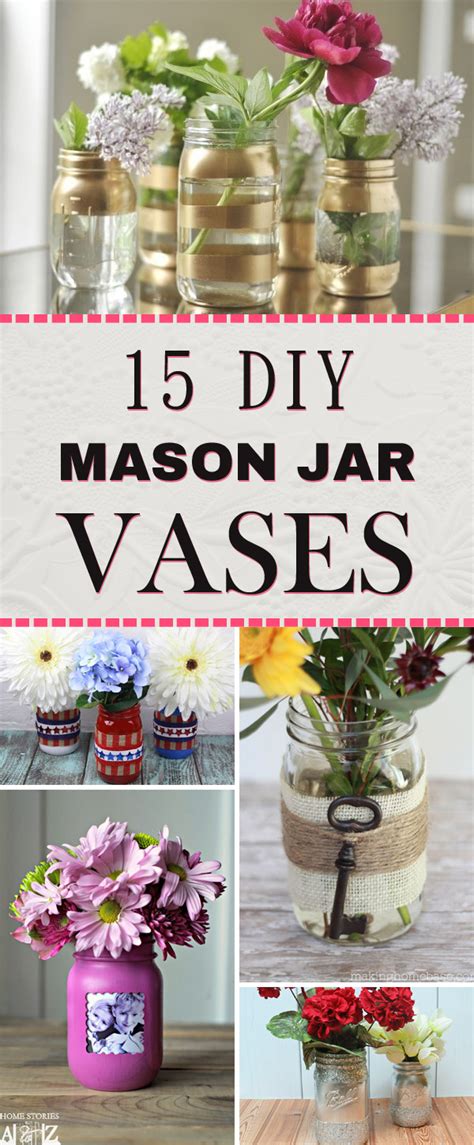 15 Adorable Diy Mason Jar Vases Craft Lovers
